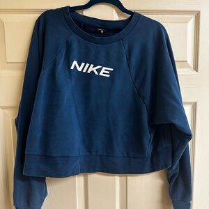 Nike Women's Blue Crop Sweatshirt